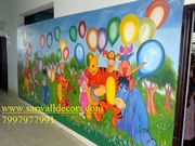 playschool art wall painting in hyderabad